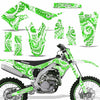 Psycho Kraken - Green Background White Design shown with number plates, and rim protectors (optional)