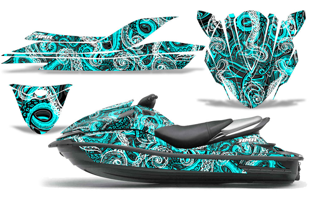 Psycho Kraken - BLACK Background TEAL design