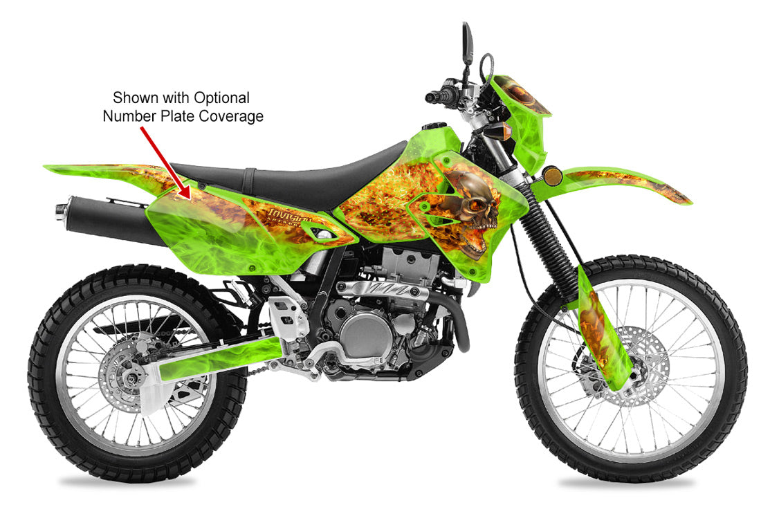 Nitro - BRIGHT GREEN background NATURAL FIRE design