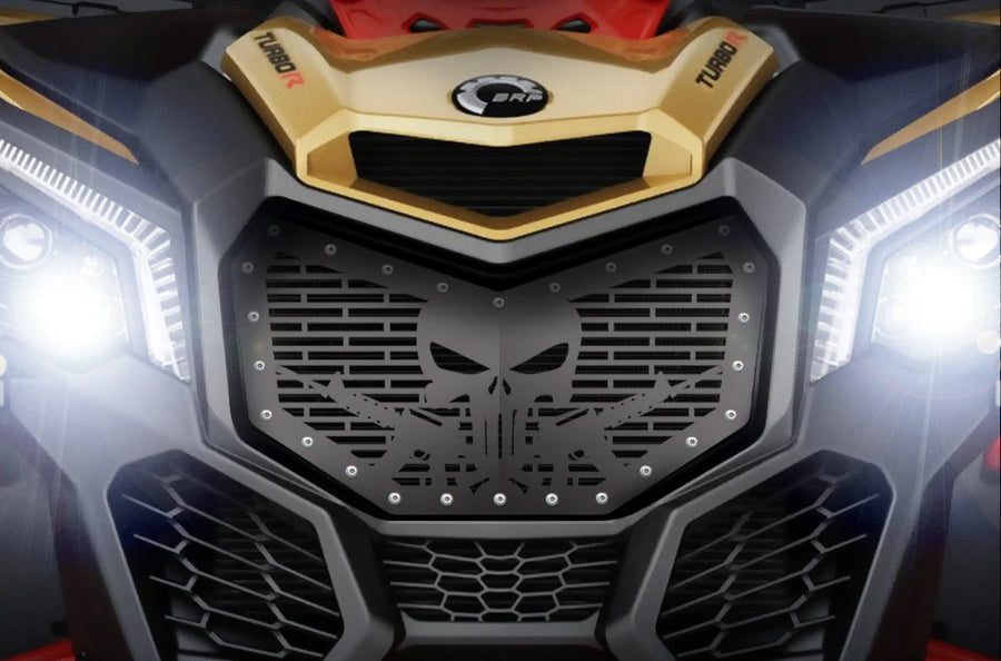 Can Am Maverick X3 Grille - AR-Punisher Skull