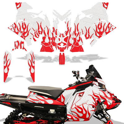 Diamond Flames - WHITE background RED design