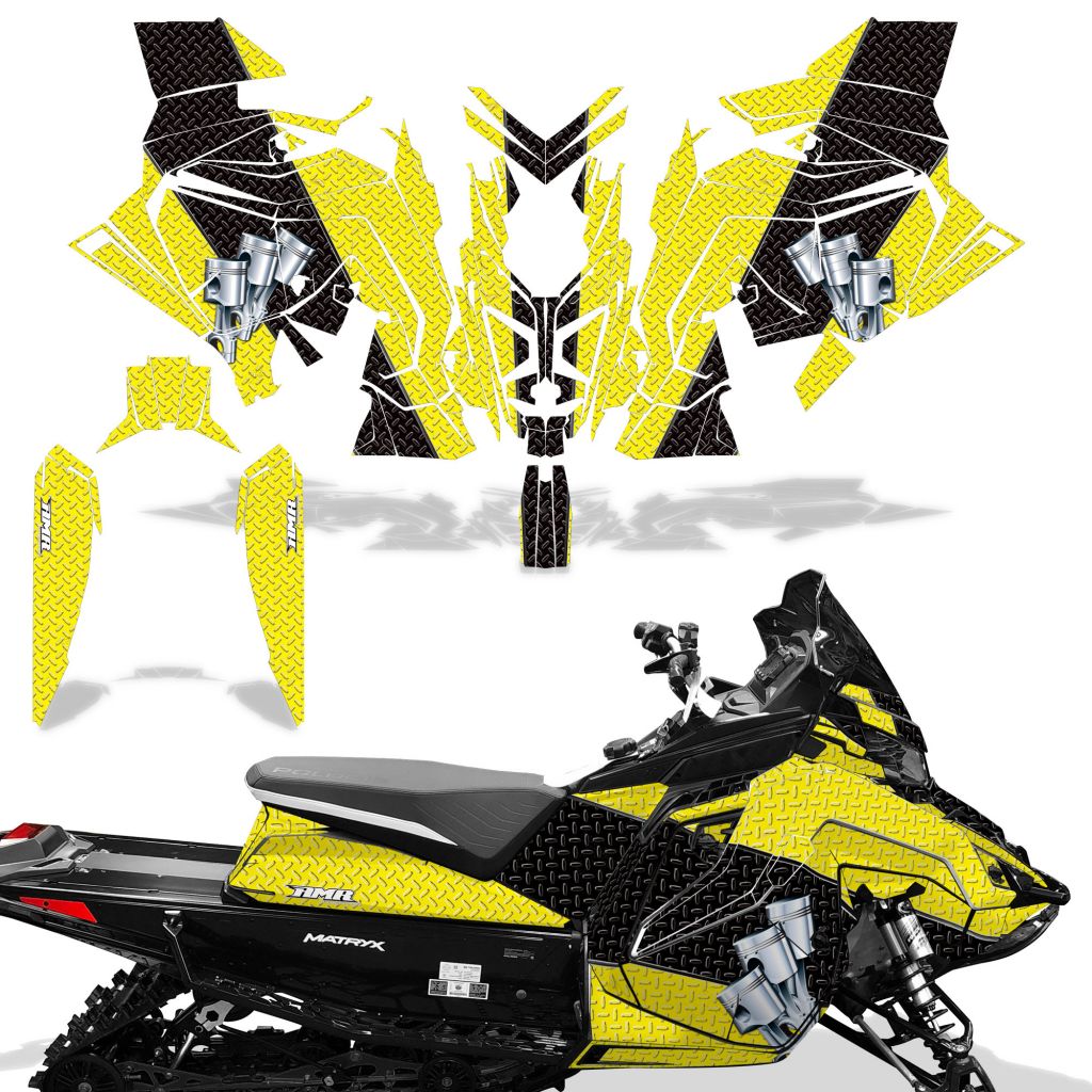 Skulls & Butterflies - YELLOW background BLACK design