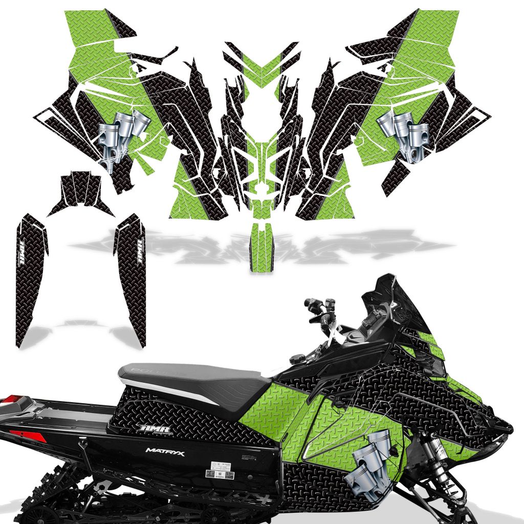 Diamond Race - BLACK background GREEN design