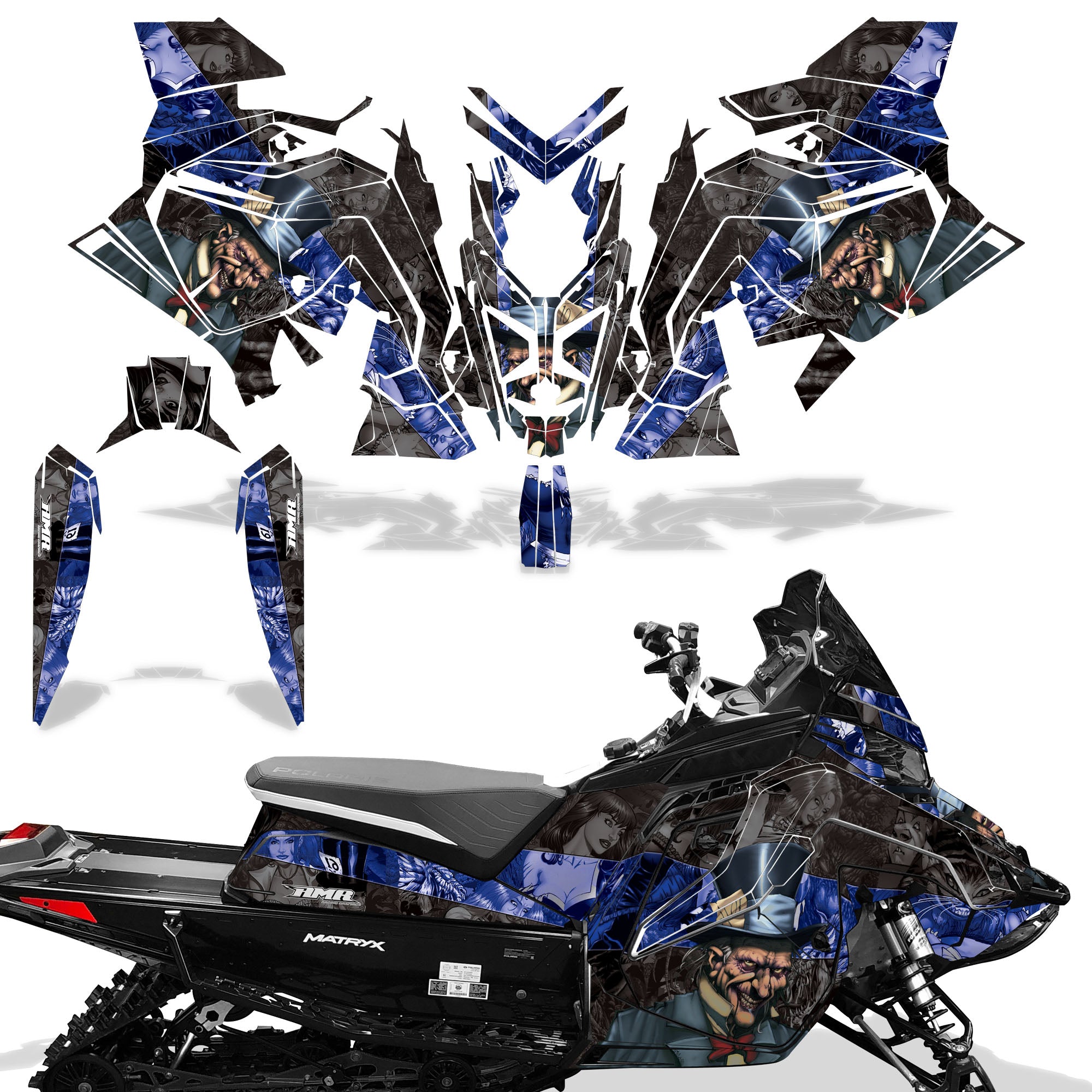 Mad Hatter - BLACK background BLUE design