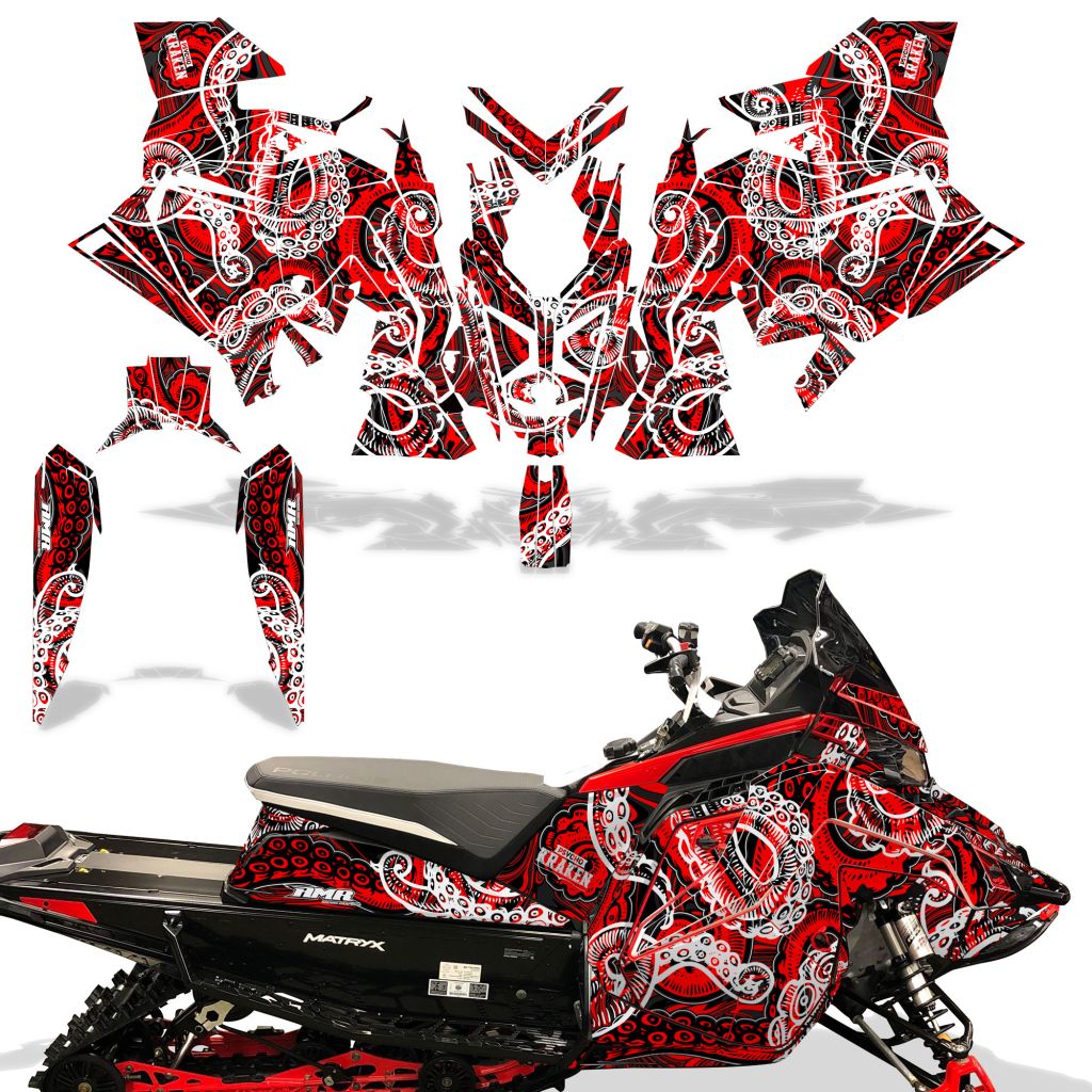 Psycho Kraken - BLACK background RED design