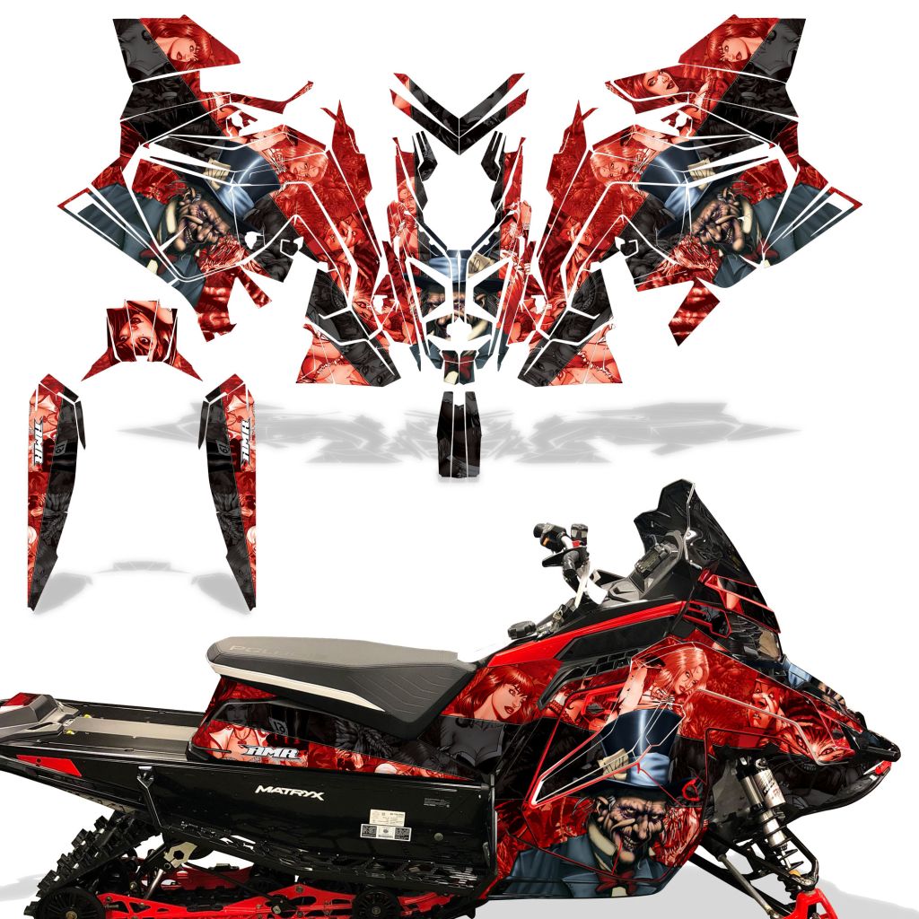 Mad Hatter - RED background BLACK design