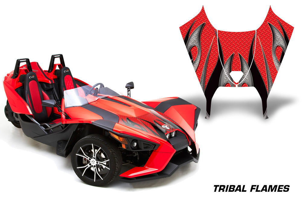 Tribal Flame - RED background BLACK design