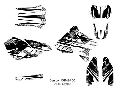Racer X - Black Background, White Stripes