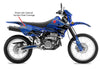 Racer X - Blue Background, Black Stripes