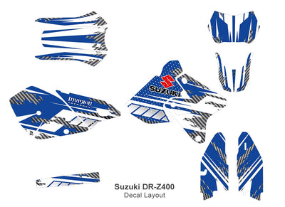 Racer X - Blue Background, White Stripes