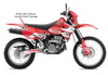 Racer X - Red Background, White Stripes