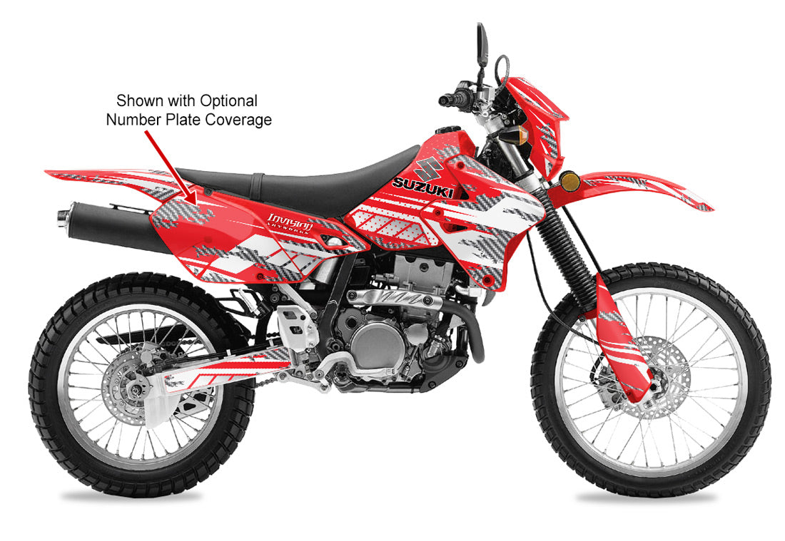 Racer X - Red Background, White Stripes