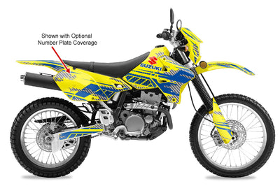 Racer X - Yellow Background, Blue Stripes