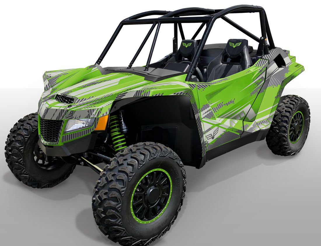 Racer X - Bright Green background / Silver Design