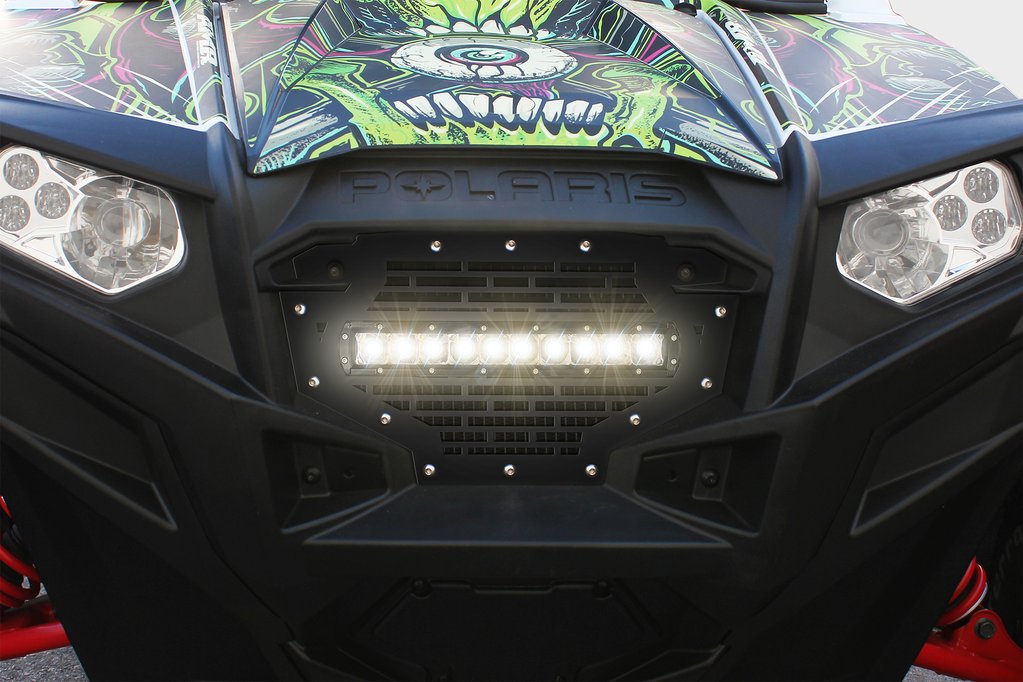 Custom Grille for Polaris RZR 900 & RZR 800 with LED Light Bar (2011-2014) - Bricks