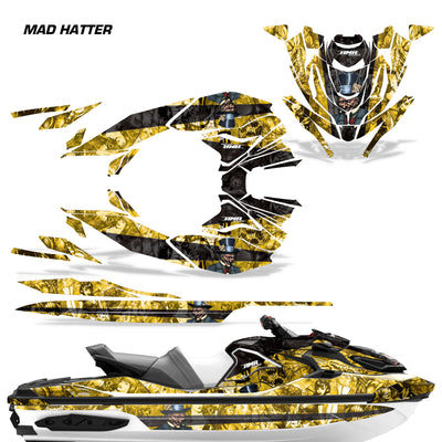 Mad Hatter - Yellow Background Black Design