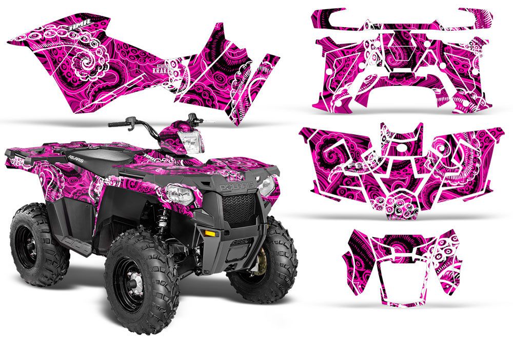 Psycho Kraken - Pink Background Black Design