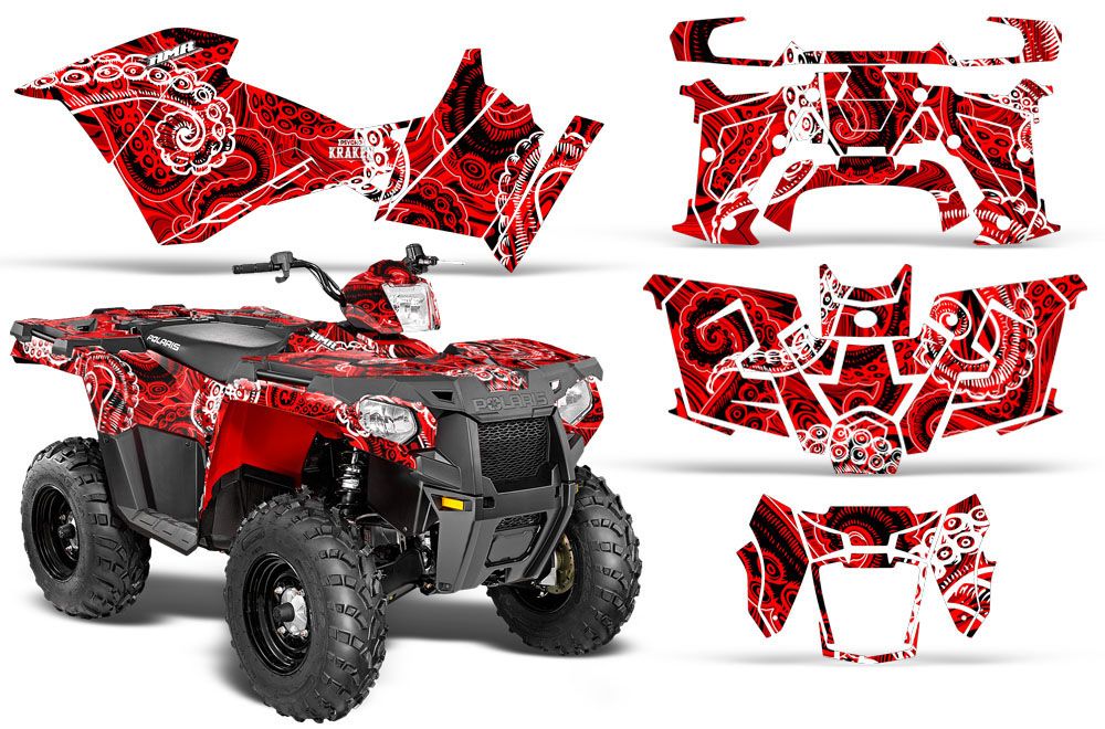 Psycho Kraken - Red Background Black Design