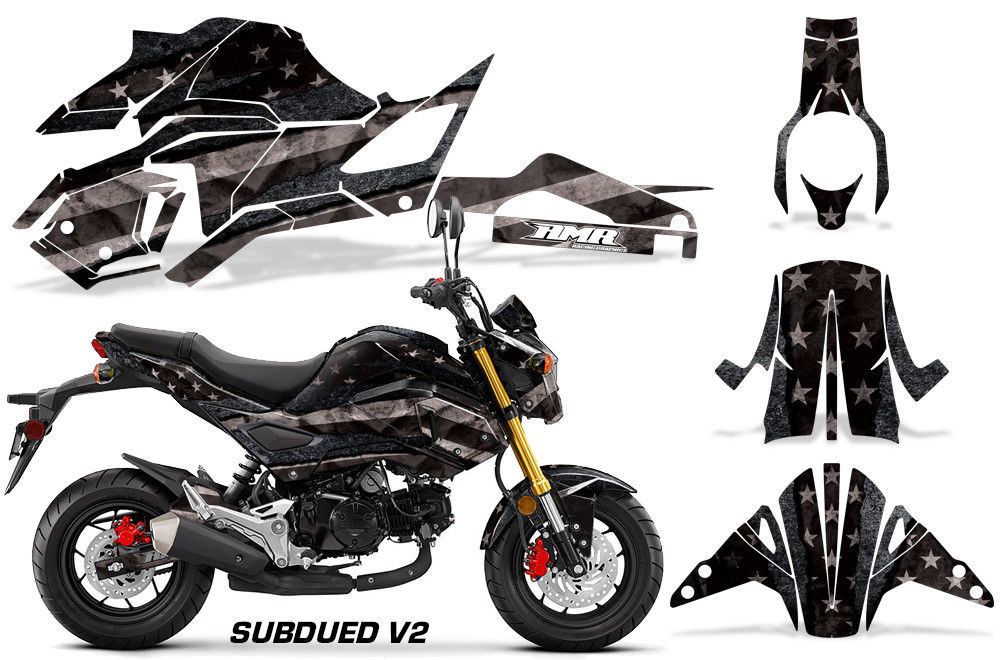Subdued V2 Flag Design on a Honda Grom 125 Graphics Kit (2017–2020)