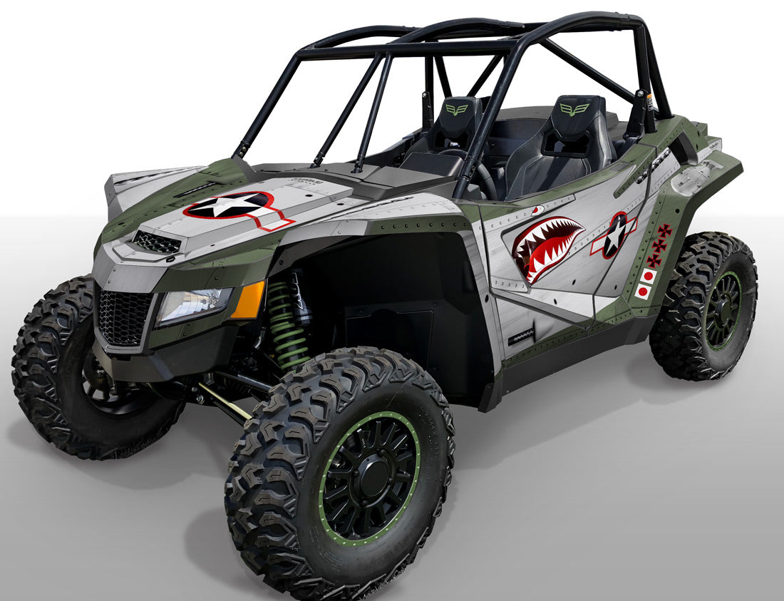 War Machine - Army Green Background / Silver design