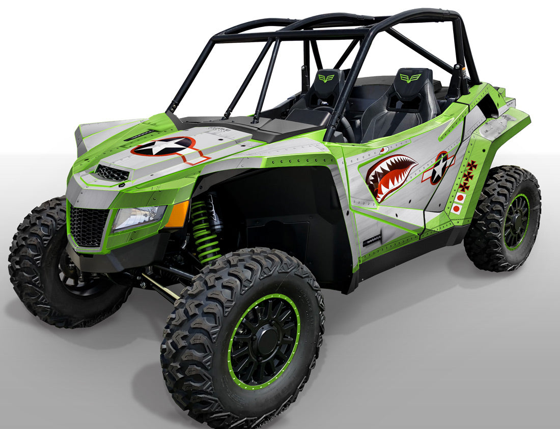 War Machine - Bright Green background / Silver design