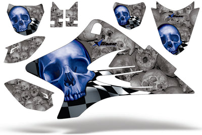 TTR50 (2006-2022) Checkered Skull - Silver background Blue design