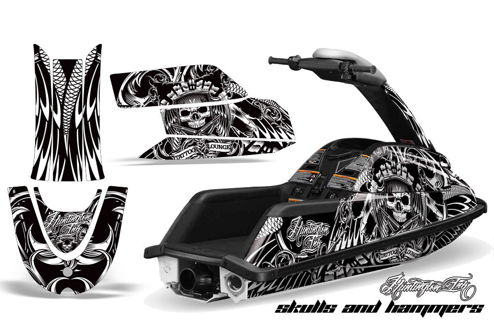 Huntington Ink "Skulls & Hammers" - WHITE design