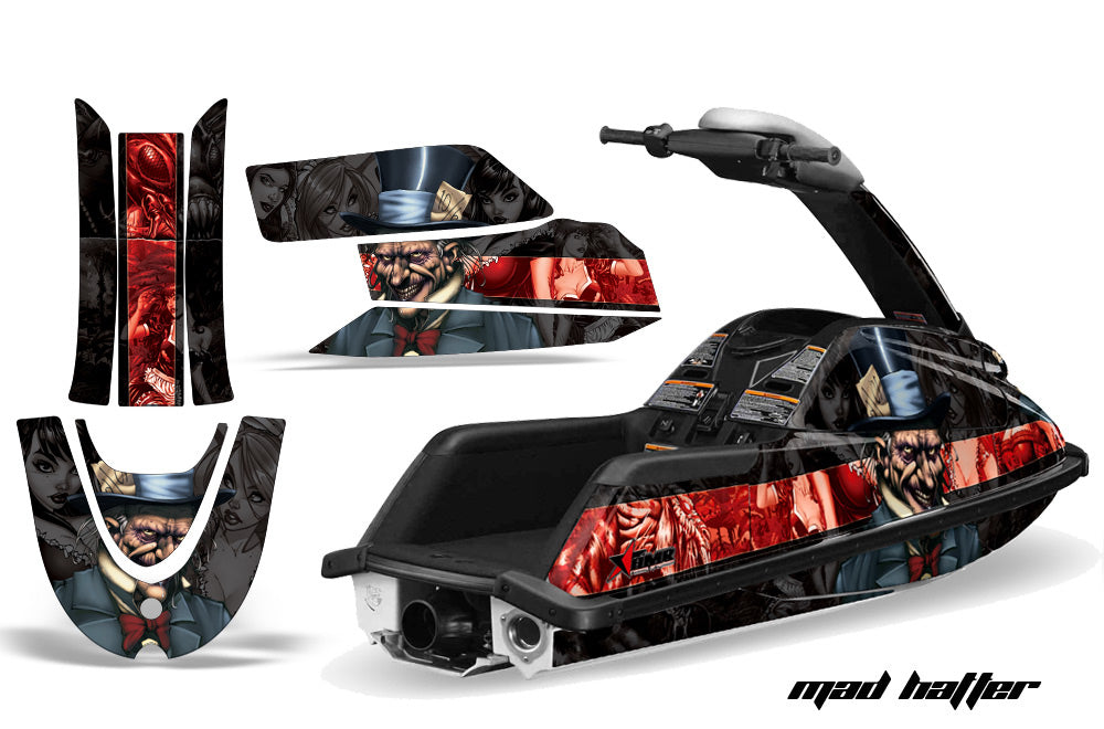 Mad Hatter - BLACK background RED design