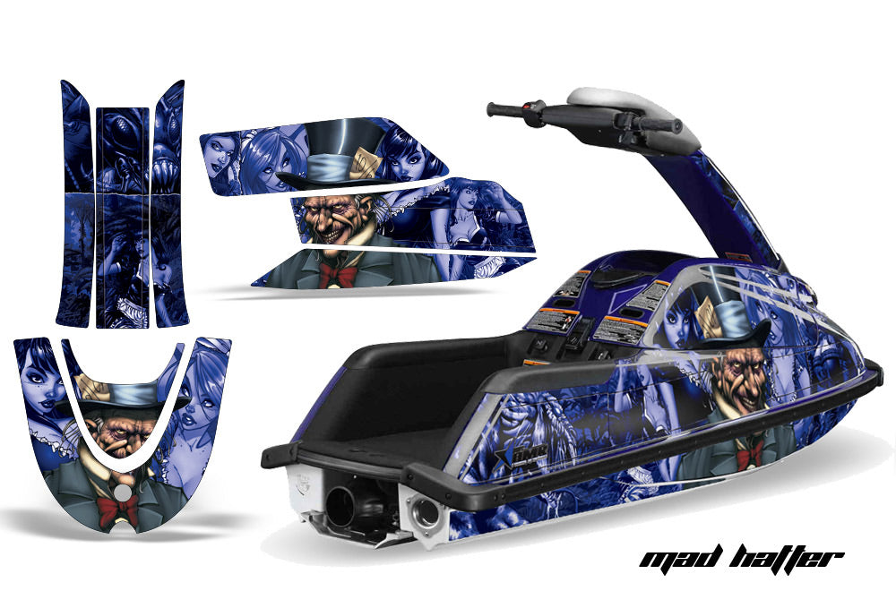 Mad Hatter - BLUE background SILVER design