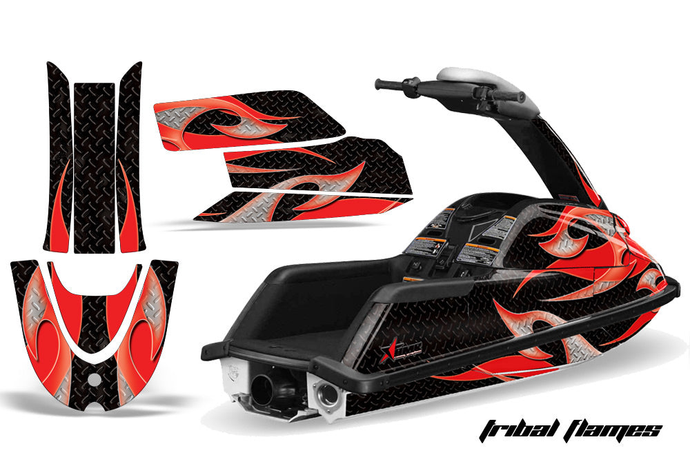 Tribal Flame - BLACK background RED design