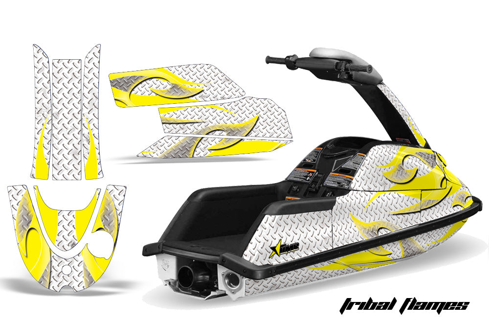 Tribal Flame - WHITE background YELLOW design