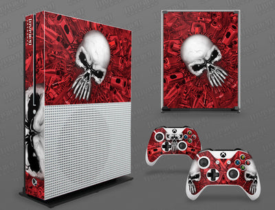 Xbox One S Graphics - Console Skin with 2 Controller Skins - Arsenal