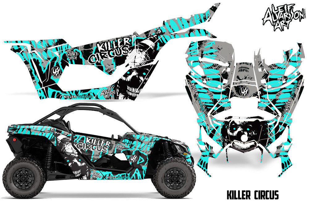 Killer Circus - Silver Background Tiffany Blue Design