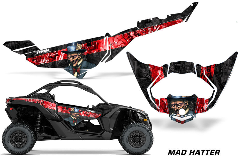 Mad Hatter - Black Background Red Design