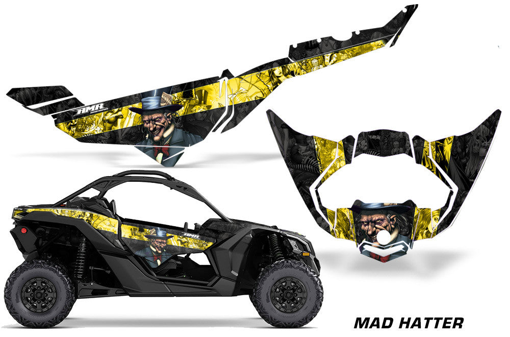 Mad Hatter - Black Background Yellow Design