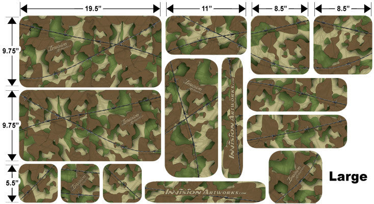 Camo Design Color   LARGE Measurements
