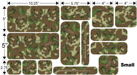 Camo Design Color   SMALL Measurements