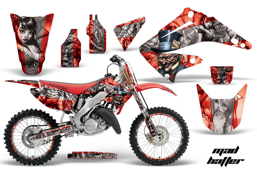 Mad Hatter - Red Background Silver Design