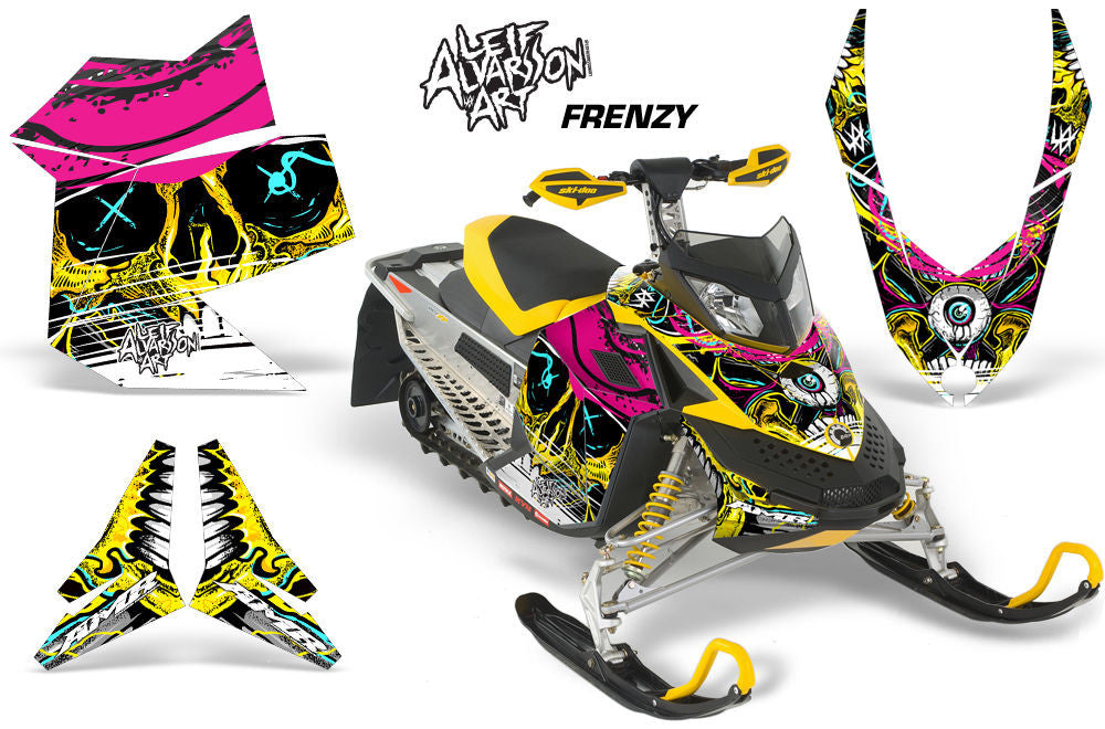 CreatorX Kit graphique autocollants pour Ski-Doo Rev XP 2008-2018 Motif luge motoneige Rose CreatorX Kit graphique autocollants pour Ski-Doo Rev XP 2008-2018 Motif luge motoneige Rose