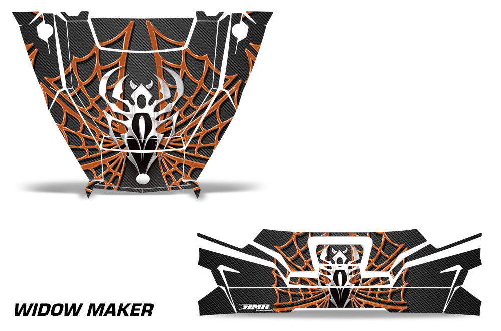 Widow Maker - Black Background Orange Design