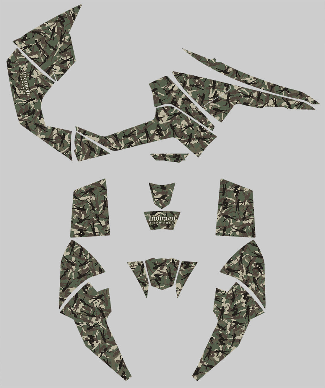 Gun Girl Camo - Army Green Background