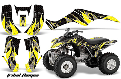 Tribal Flames - Black Background Yellow Design