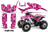 Skulls & Butterflies - Pink Background White Design