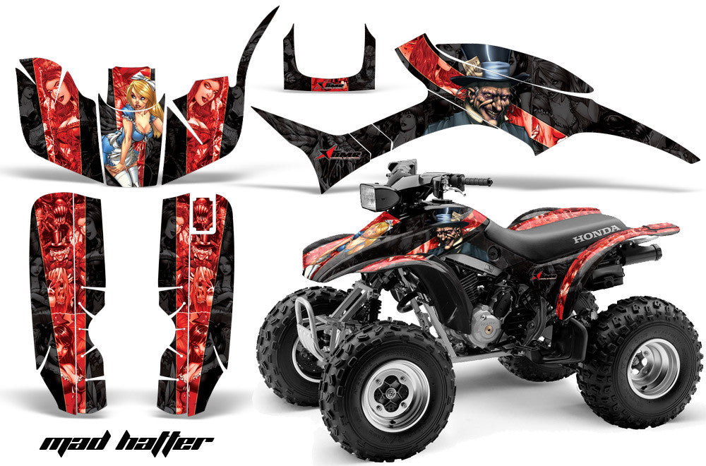 Mad Hatter - Black Background Red Design