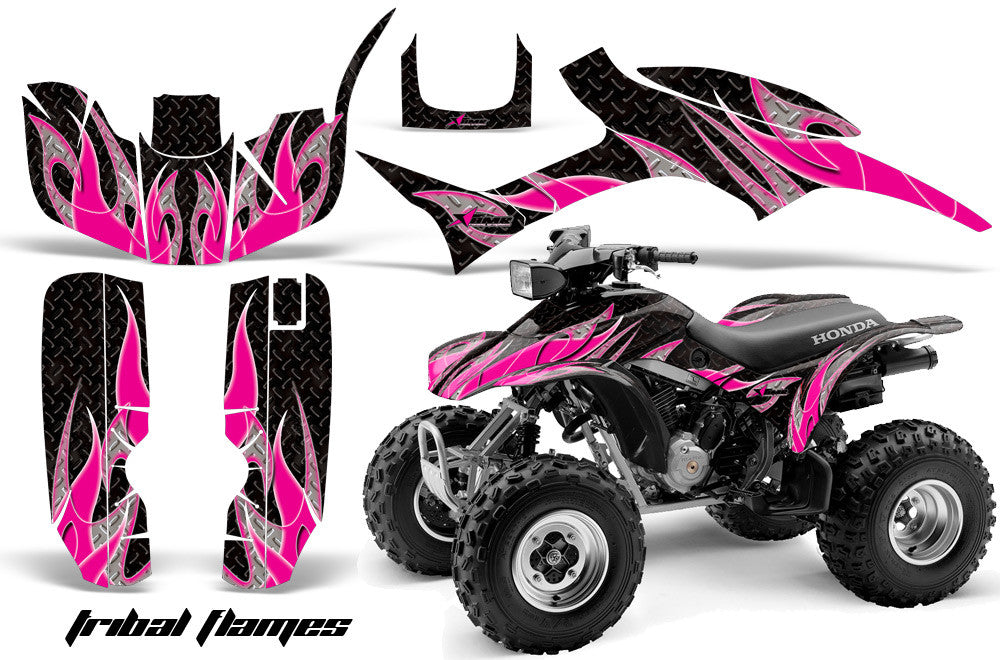 Tribal Flames - Black Background Pink Design
