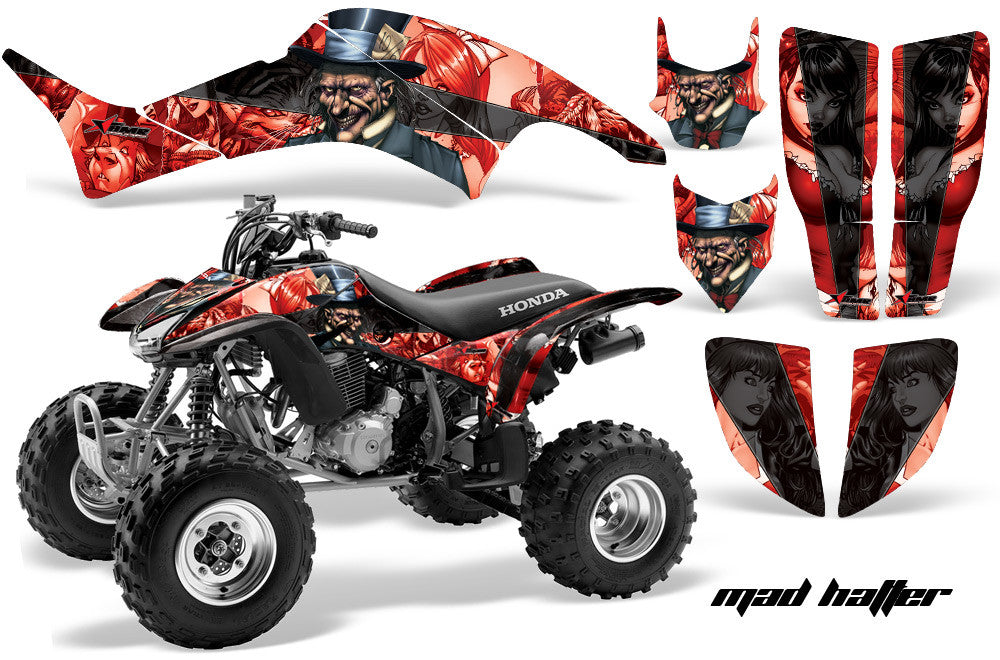 Mad Hatter - Red Background Black Design