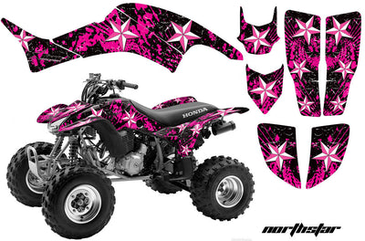 North Star - Black Background Pink Design