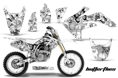Skulls & Butterflies White Background Black Design (2007-2016) (Number Plate area and Rim Protectors Extra, see dropdown menu)