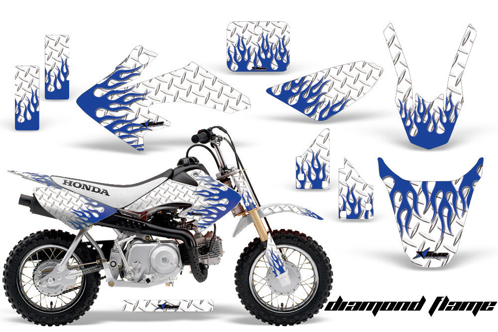 Diamond Flame - White Background Blue Design
