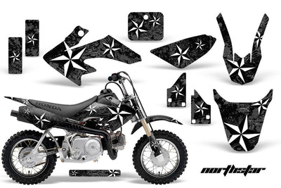 North Star - Black Background White Design
